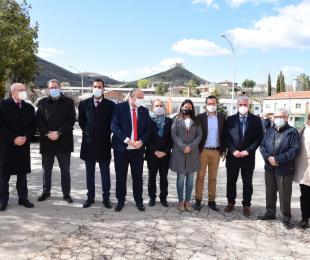 Durante la presentación de la Estrategia Regional frente a la Despoblación en Jadraque (Guadalajara)