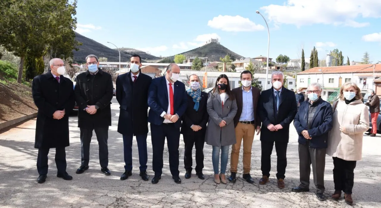 Durante la presentación de la Estrategia Regional frente a la Despoblación en Jadraque (Guadalajara)