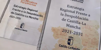 Portada del borrador de la Estrategia Regional frente a la Despoblación en Castilla-La Mancha